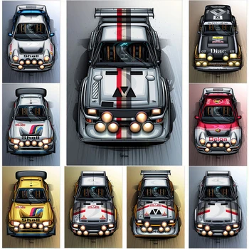 Versenyautó Poszter B Csoportos Rally Legenda Peugeot 205 T16 Vászon Festmény, Fali Kép, Nappali Otthoni Dekoráció