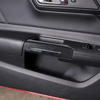 Belső Kilincs Fedezze Trim Matrica Dekoráció Kiegészítők Ford Mustang 2015-2021, ABS Szénszálas Fekete
