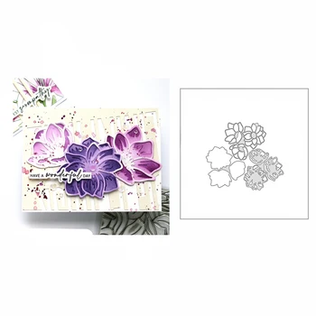 Új 2022 Több Virágzó Lótusz Virág fémforgácsolási Meghal DIY Scrapbooking Kártya Készítés, Dombornyomás Kézműves Dekorációs Nem Bélyegek