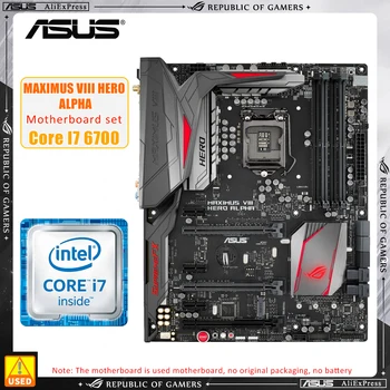 ASUS ROG MAXIMUS VIII HŐS ALFA Bányászati+i7 6700 LGA1151 Alaplap Kit Core i7 7700K Cpu DDR4 Intel Z170 M. 2, PCI-E 3.0